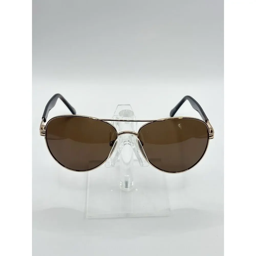 Fossil Aviator Sunglasses Gold Brown Tortoise Unisex 58mm